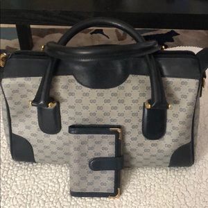 Gucci Navy Boston bag w/ matching cardholder